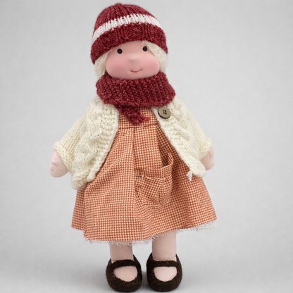 Kids' Handmade Waldorf Cuddly Doll - Soft Natural Playmate
