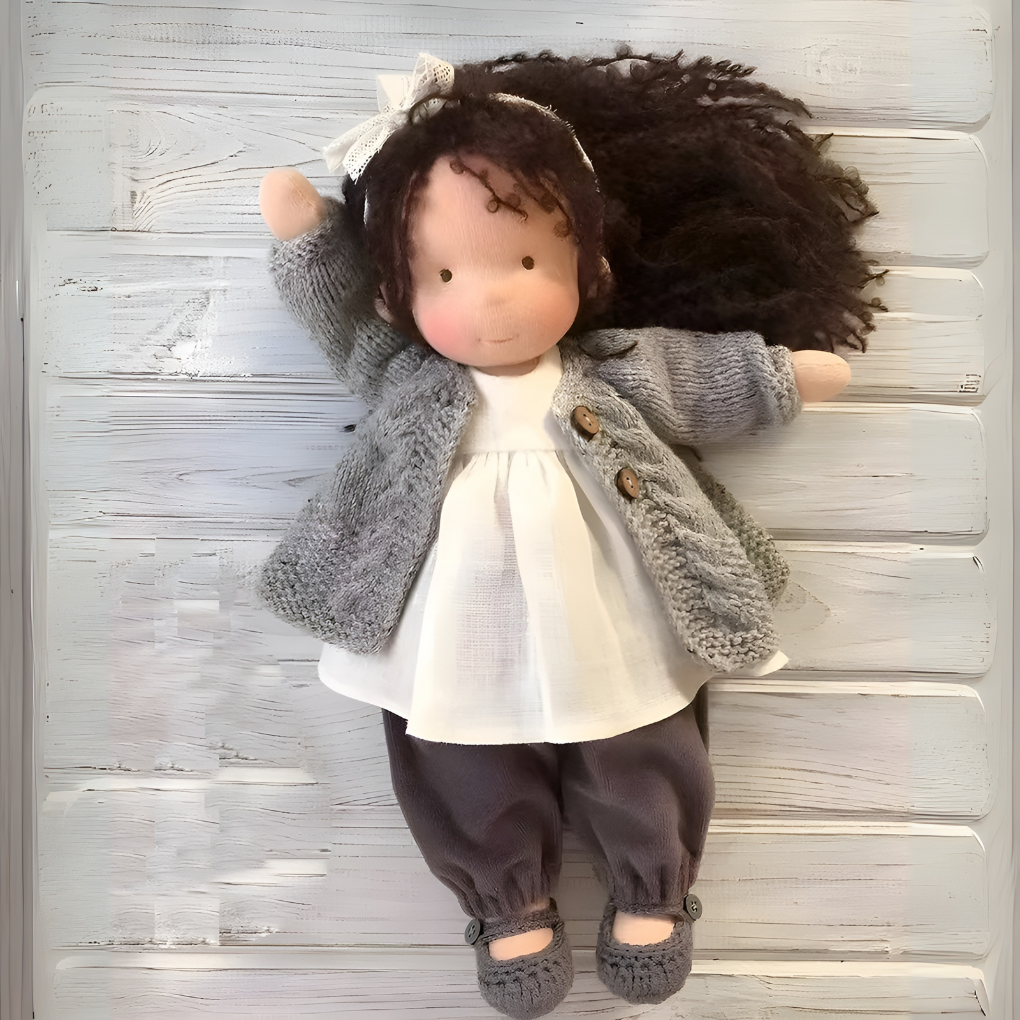 Kids' Handmade Waldorf Cuddly Doll - Soft Natural Playmate