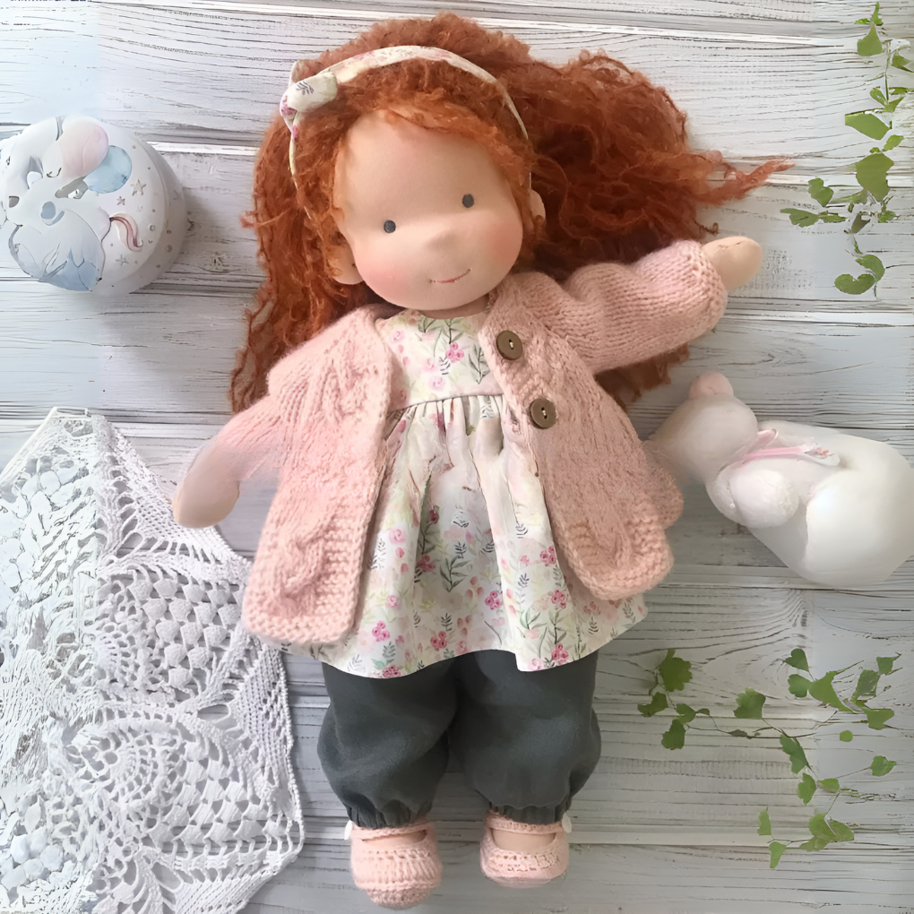 Kids' Handmade Waldorf Cuddly Doll - Soft Natural Playmate