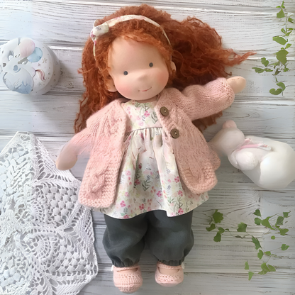 Kids' Handmade Waldorf Cuddly Doll - Soft Natural Playmate