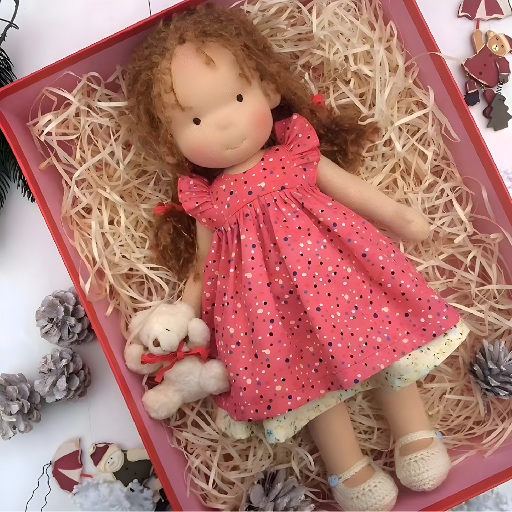 Kids' Handmade Waldorf Cuddly Doll - Soft Natural Playmate