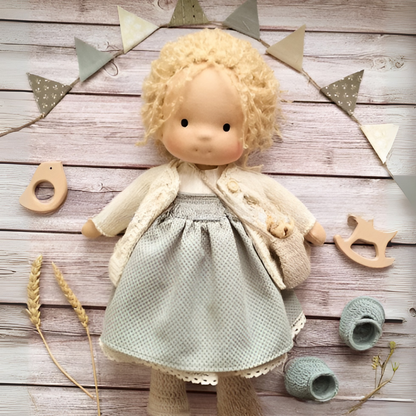 Kids' Handmade Waldorf Cuddly Doll - Soft Natural Playmate