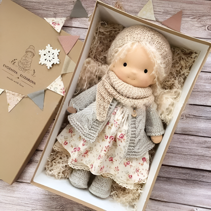 Kids' Handmade Waldorf Cuddly Doll - Soft Natural Playmate