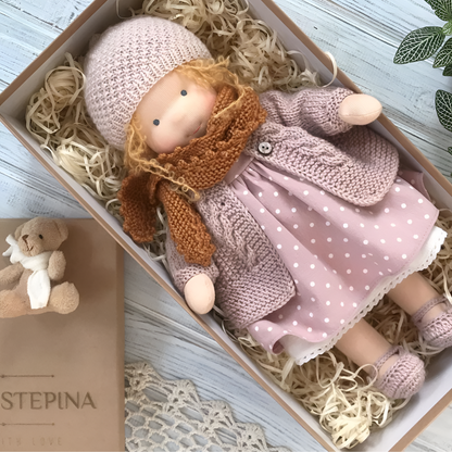 Kids' Handmade Waldorf Cuddly Doll - Soft Natural Playmate