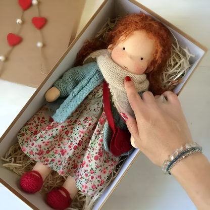 Kids' Handmade Waldorf Cuddly Doll - Soft Natural Playmate