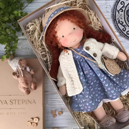 Kids' Handmade Waldorf Cuddly Doll - Soft Natural Playmate
