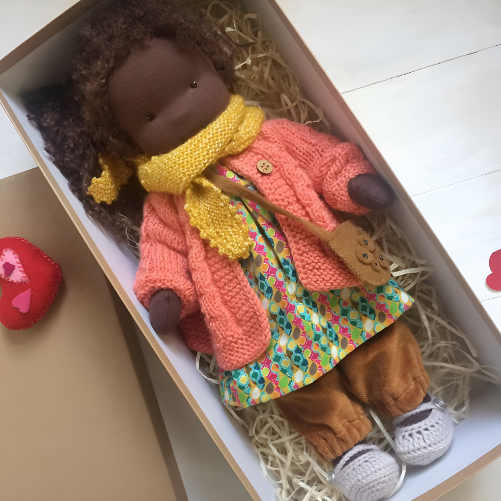 Kids' Handmade Waldorf Cuddly Doll - Soft Natural Playmate