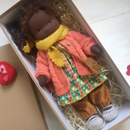 Kids' Handmade Waldorf Cuddly Doll - Soft Natural Playmate