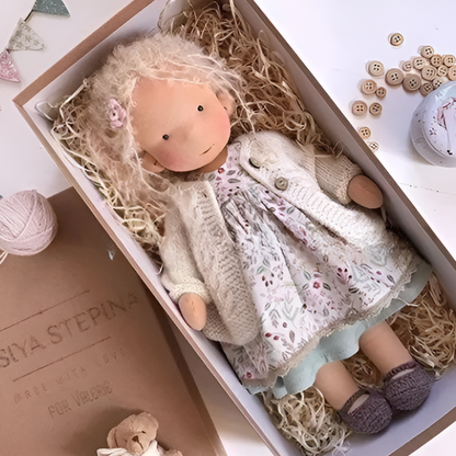 Kids' Handmade Waldorf Cuddly Doll - Soft Natural Playmate