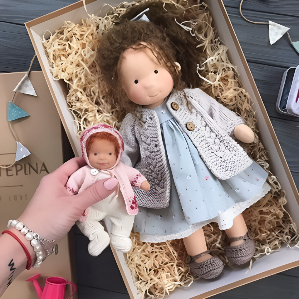 Kids' Handmade Waldorf Cuddly Doll - Soft Natural Playmate