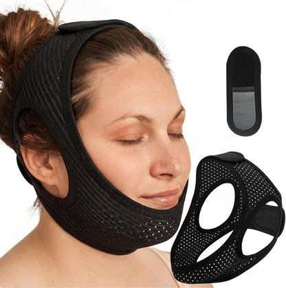 Sleep Apnea Devices, Chin Strap for Sleeping, Airflow Jaw Strap, Effective Anti Snoring Solution for Men and Women, Anti Snore Devices Breathable and Reusable