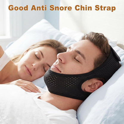 Sleep Apnea Devices, Chin Strap for Sleeping, Airflow Jaw Strap, Effective Anti Snoring Solution for Men and Women, Anti Snore Devices Breathable and Reusable