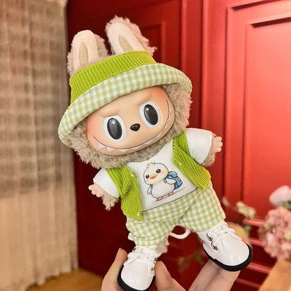 Labubu Outfits for Labubu, Clothes Set for 17cm Lububu Doll,Working Girl Set Cute Doll Workwear Clothing Boy Outfit