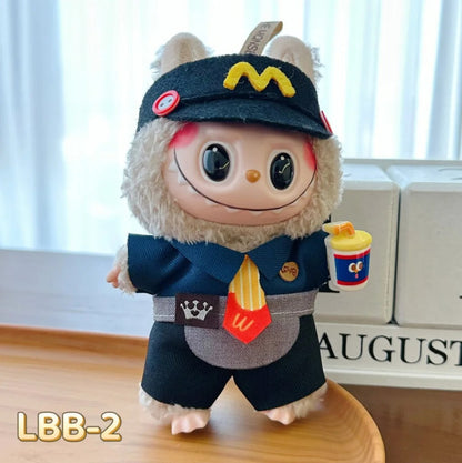 Labubu Outfits for Labubu, Clothes Set for 17cm Lububu Doll,Working Girl Set Cute Doll Workwear Clothing Boy Outfit