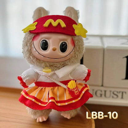 Labubu Outfits for Labubu, Clothes Set for 17cm Lububu Doll,Working Girl Set Cute Doll Workwear Clothing Boy Outfit