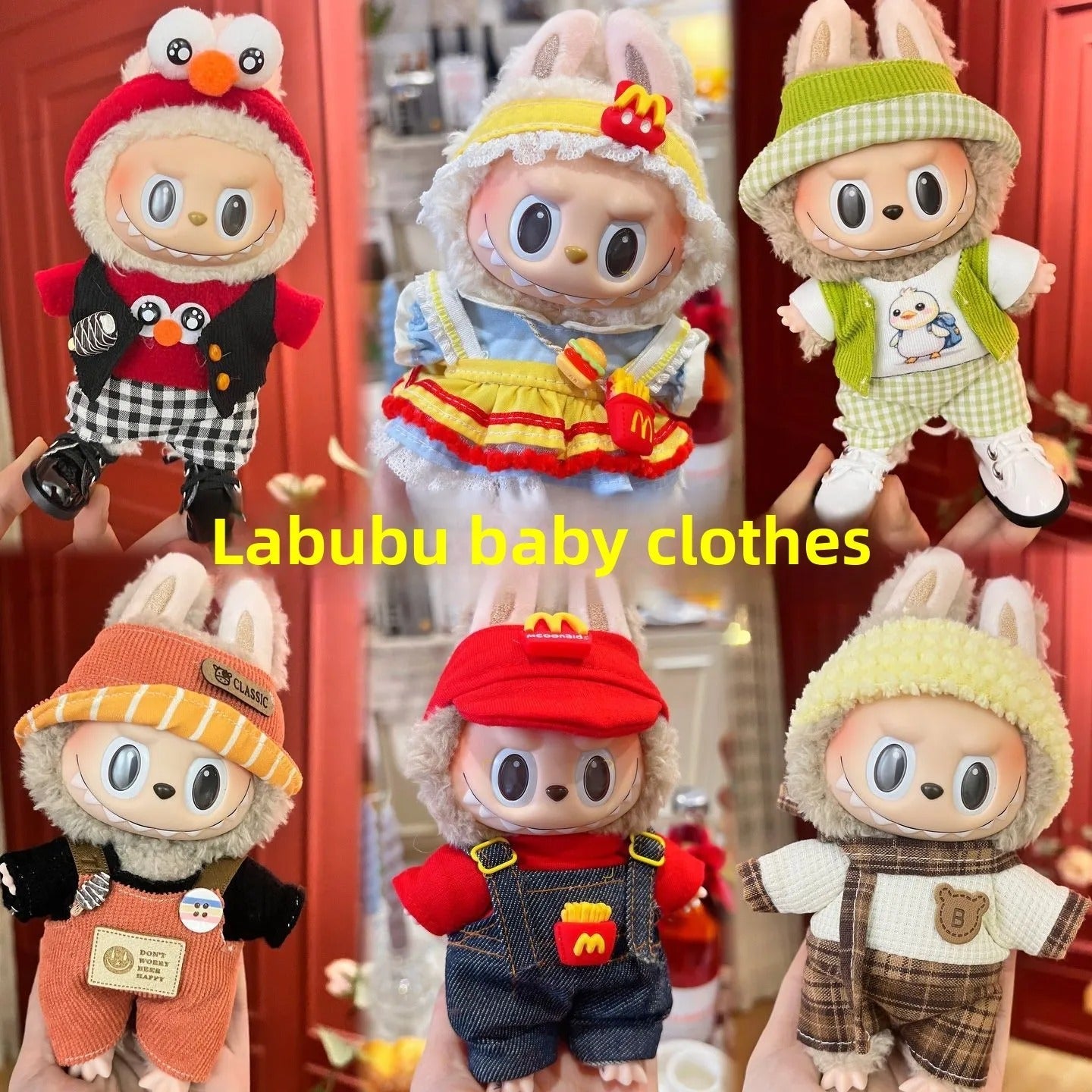 Labubu Outfits for Labubu, Clothes Set for 17cm Lububu Doll,Working Girl Set Cute Doll Workwear Clothing Boy Outfit