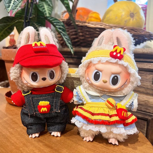Labubu Outfits for Labubu, Clothes Set for 17cm Lububu Doll,Working Girl Set Cute Doll Workwear Clothing Boy Outfit