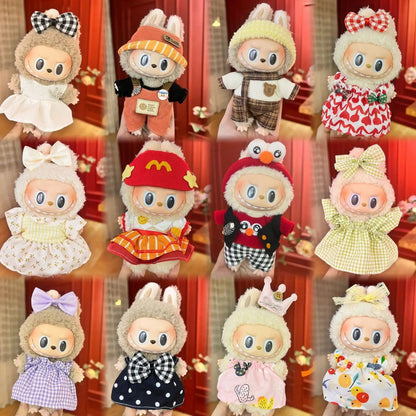 Labubu Outfits for Labubu, Clothes Set for 17cm Lububu Doll,Working Girl Set Cute Doll Workwear Clothing Boy Outfit