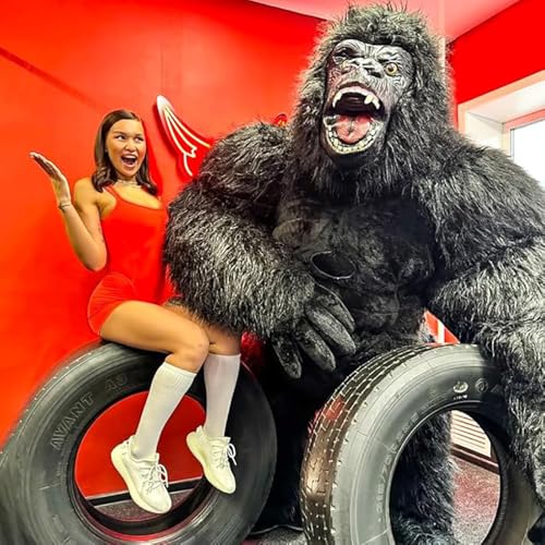 Inflatable Giant Gorilla Costume for Adults - Inflatable Ape Costume Blow up Halloween Mascot